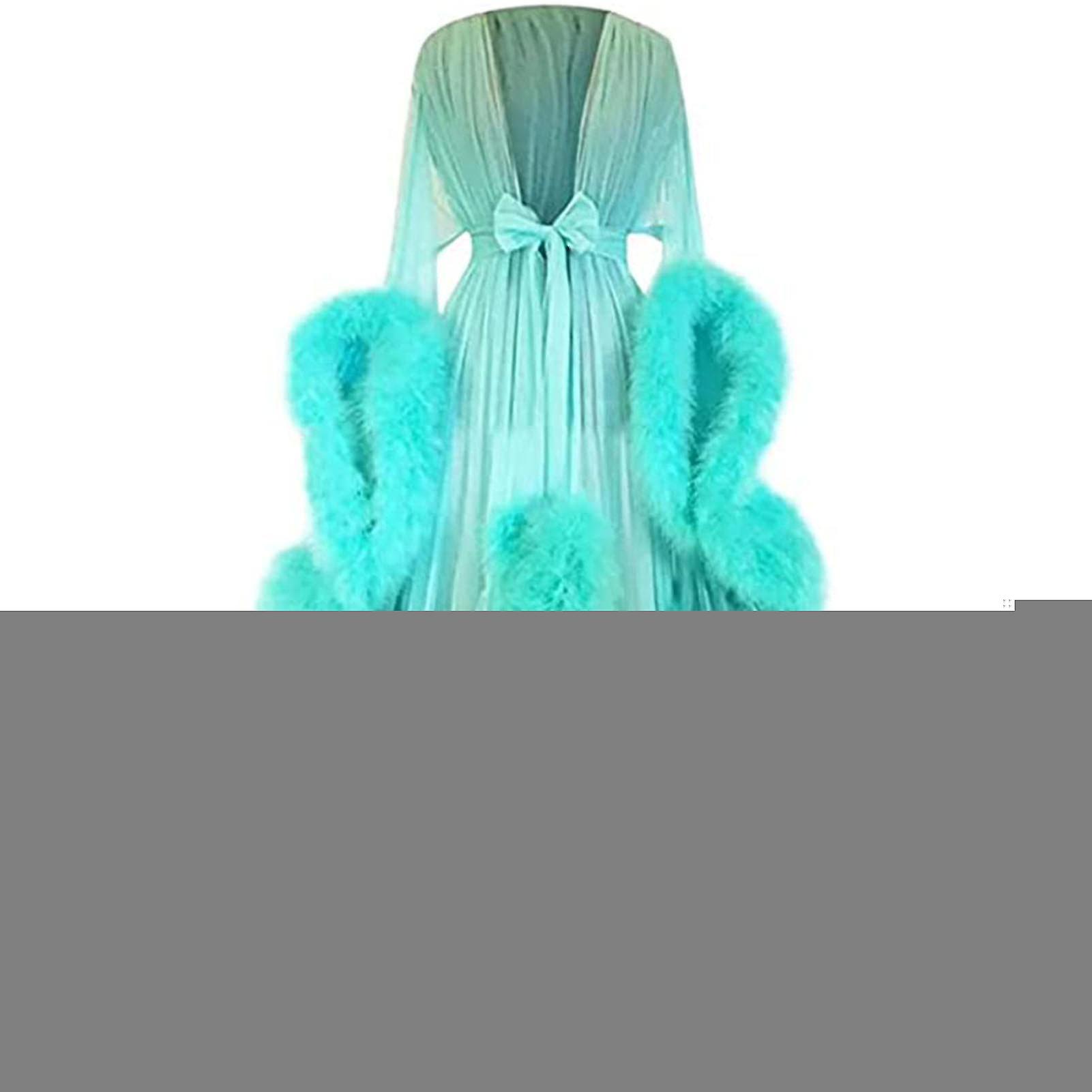 Kadın Takip Uzun Elbise Tüy Alevli Kollu Elbise Bekarlığa Veda Partileri İçin Mükemmel