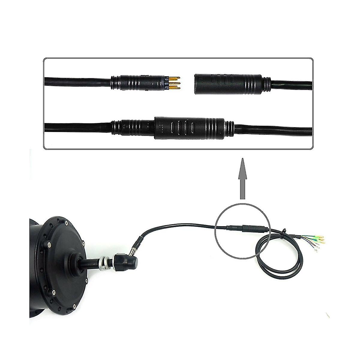 2pcs 60cm E-bike 9pin Motor Convert Extension Cable Cord Waterproof Connector compatible with Front Rear Wheel