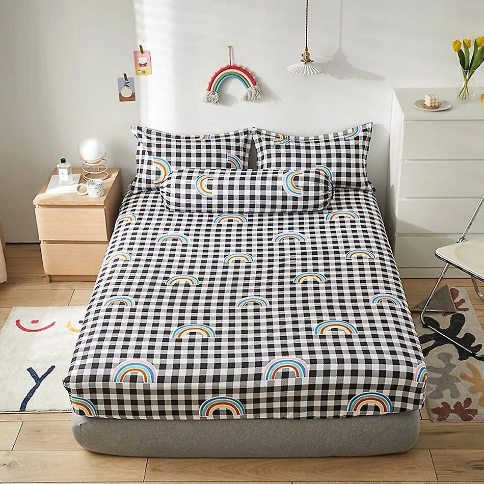 Fitted Sheet With Elastic Band Plaid Polygon Pattern Gothic Bedding Sheets Luxury Bedspreads For Double Bed 180x200cm