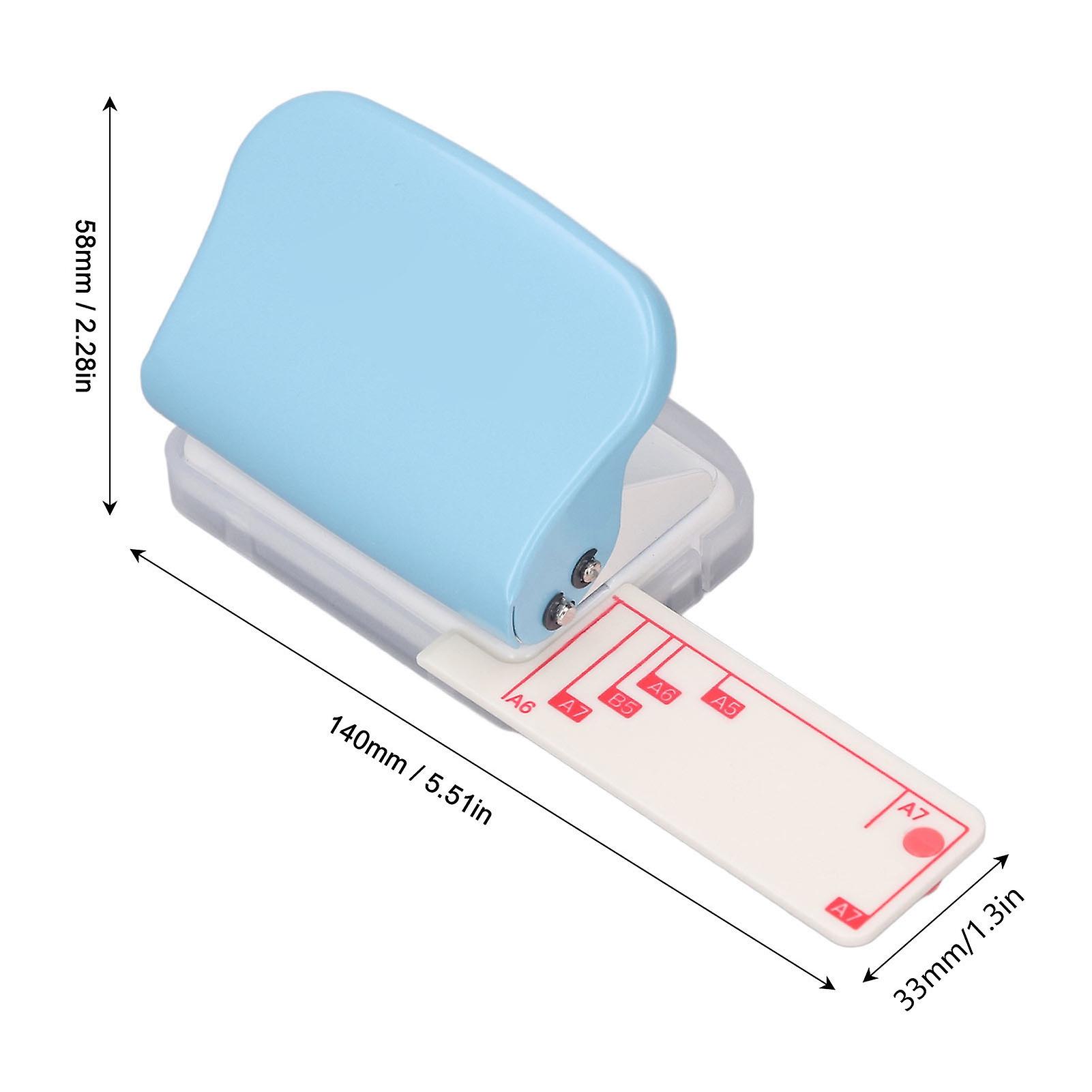 3 Hole Paper Punch Light Blue Handheld 5 Sheets A4-A7