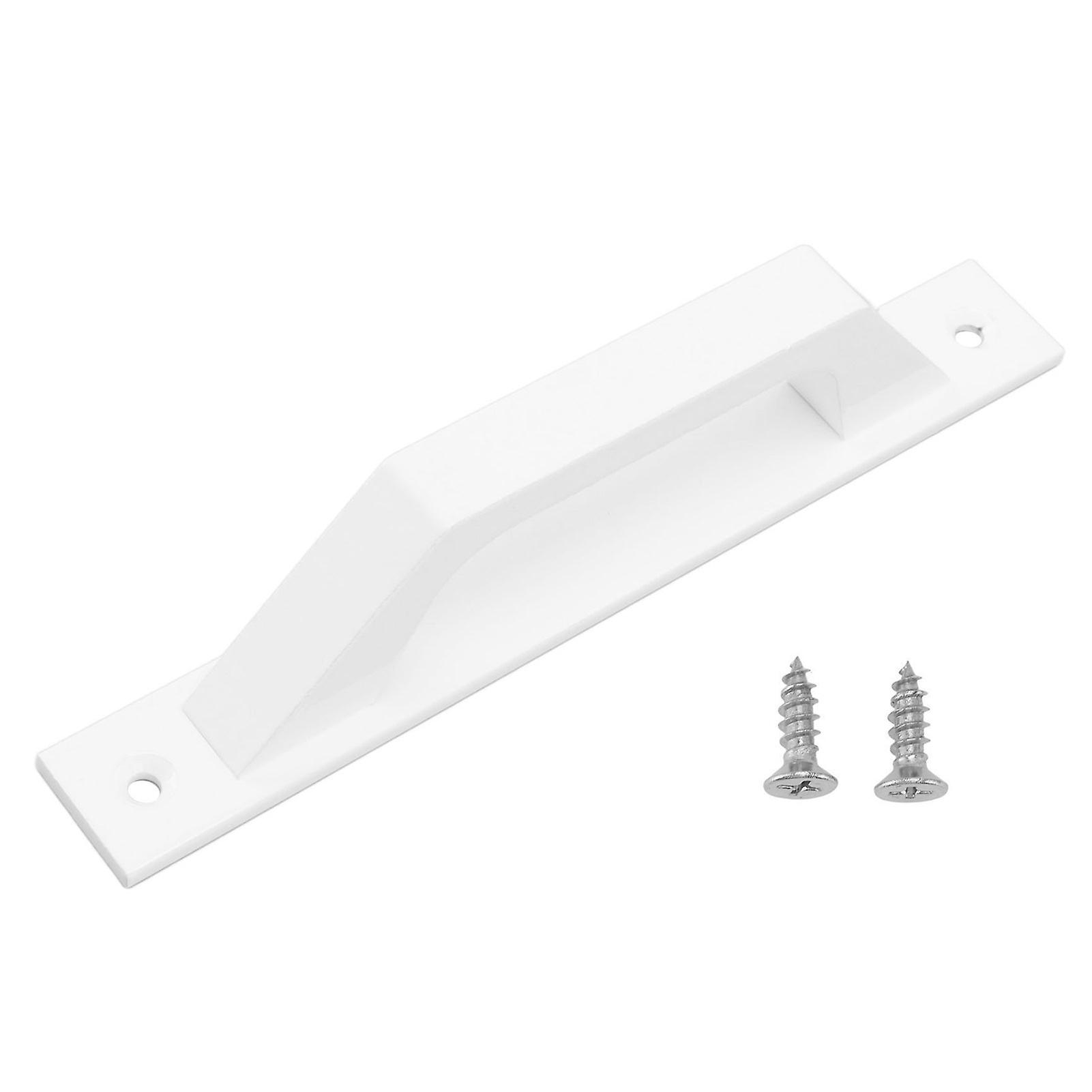Galvanized Metal Sliding Door Handle, Barn Door Handle with Mounting Screws, White