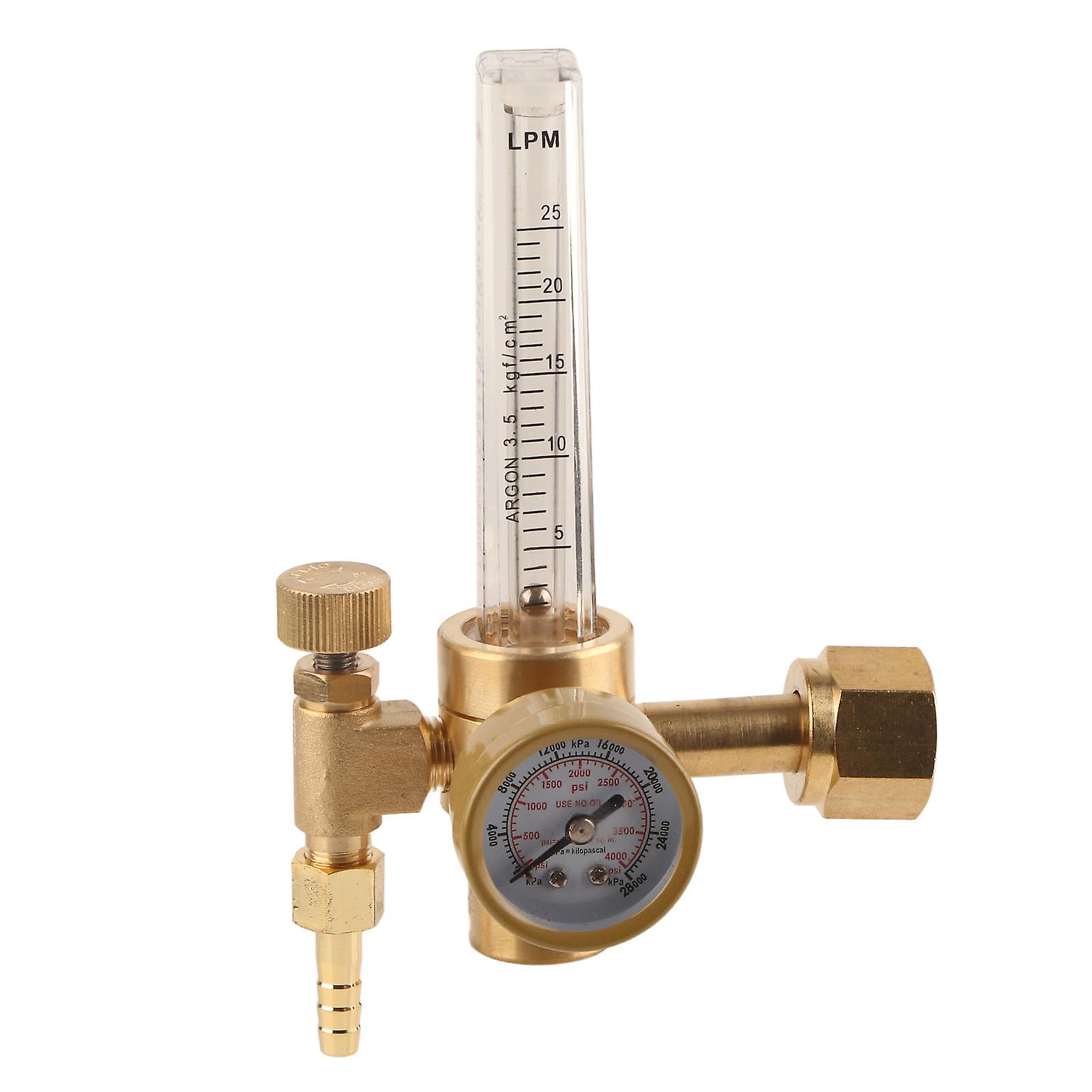 Argon Regulator, Manual Adjustment Welding Gas Flowmeter Pressure Reducer with Gauge