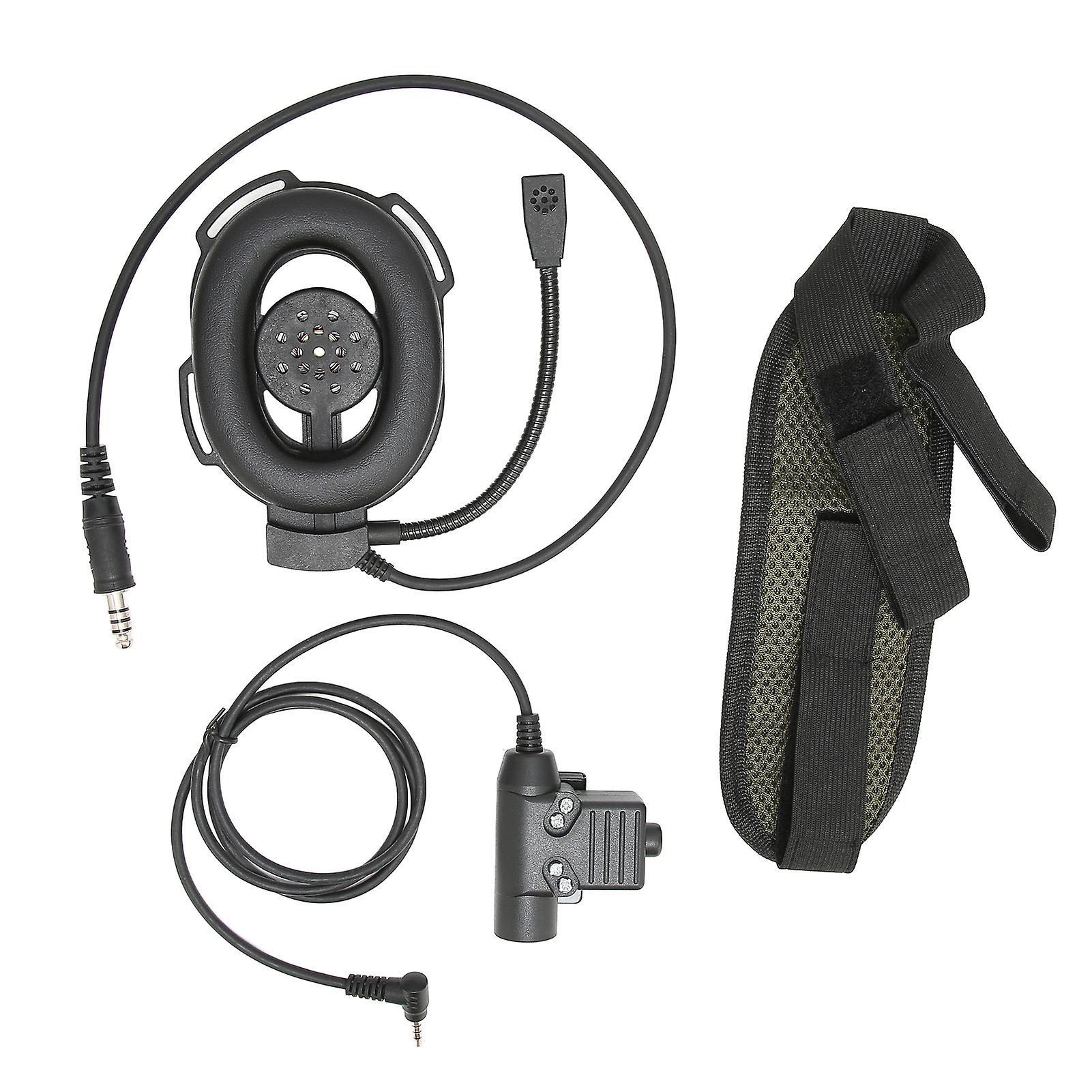 Casque radio militaire bidirectionnel HD01 avec PTT U94 compatible avec Yaese VX‑3R, noir