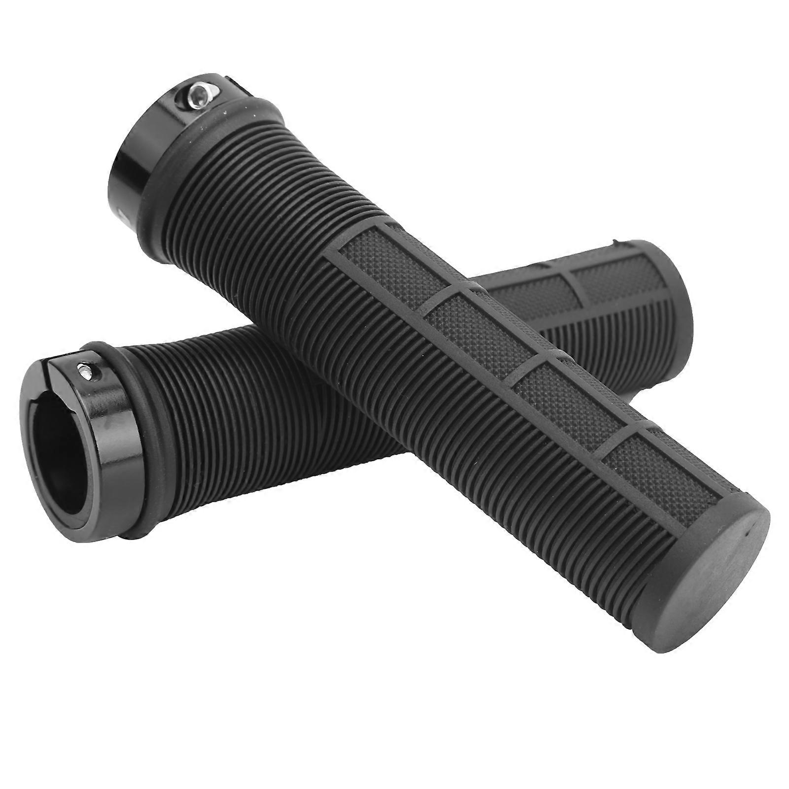 1Pair Mountain Bike Grips AntiSkid Single Lockon Handlebar Grips Single Lock Bike Grips