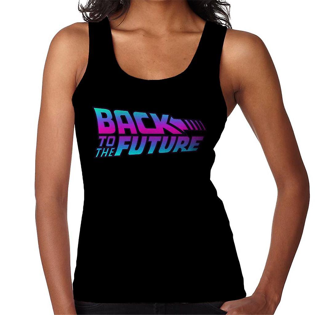 Back to the Future Pink And Blue Gradient Logo Women's Vest