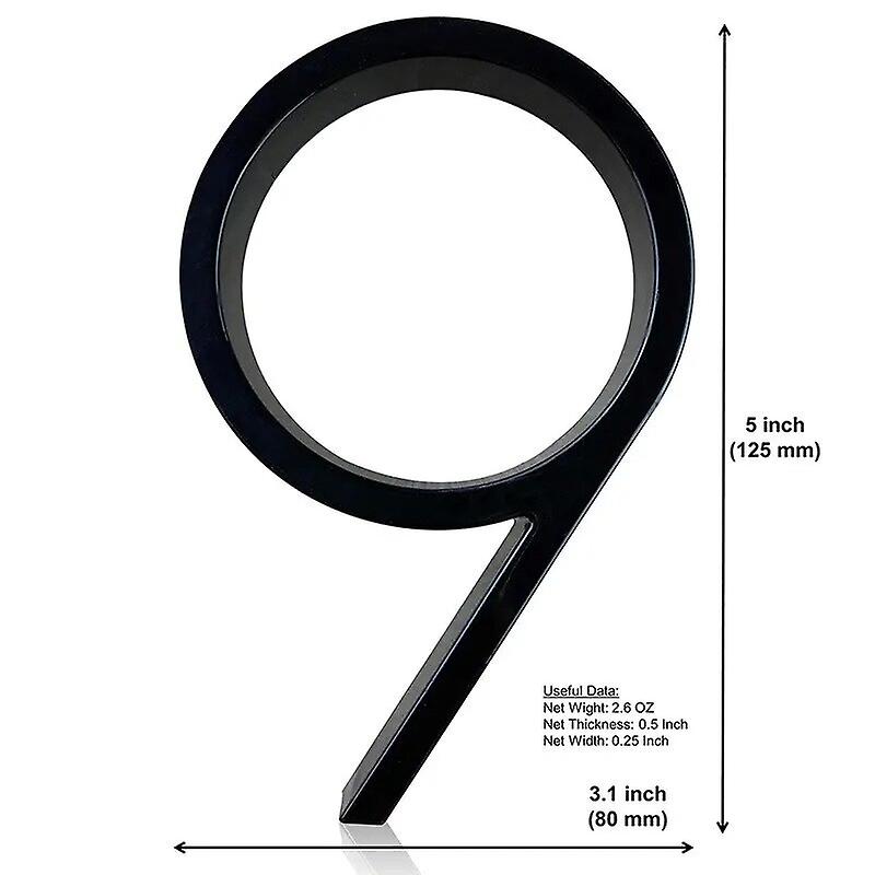 1 قطعة 5 "سبائك الزنك لوحة الباب عدد العائمة الأحرف المعدنية لتسجيل لوحة حديقة باب صندوق البريد ديكور مع مسمار كيت أسود المغلفة