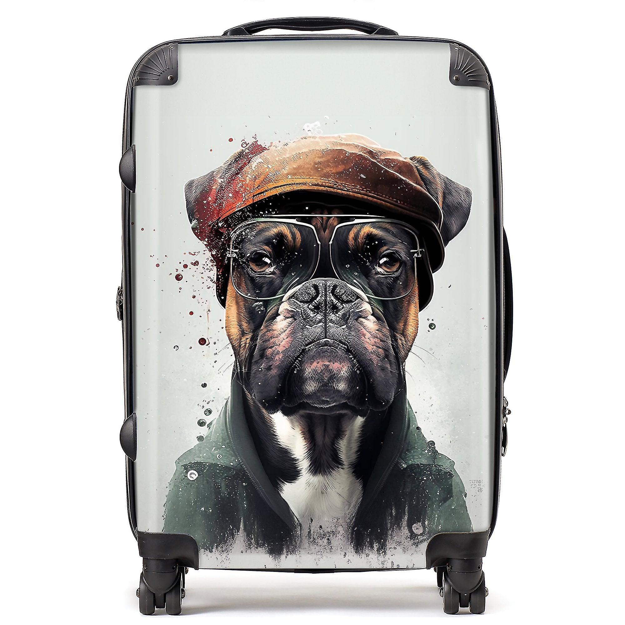 Boxer Dog With Hat Splashart Suitcase