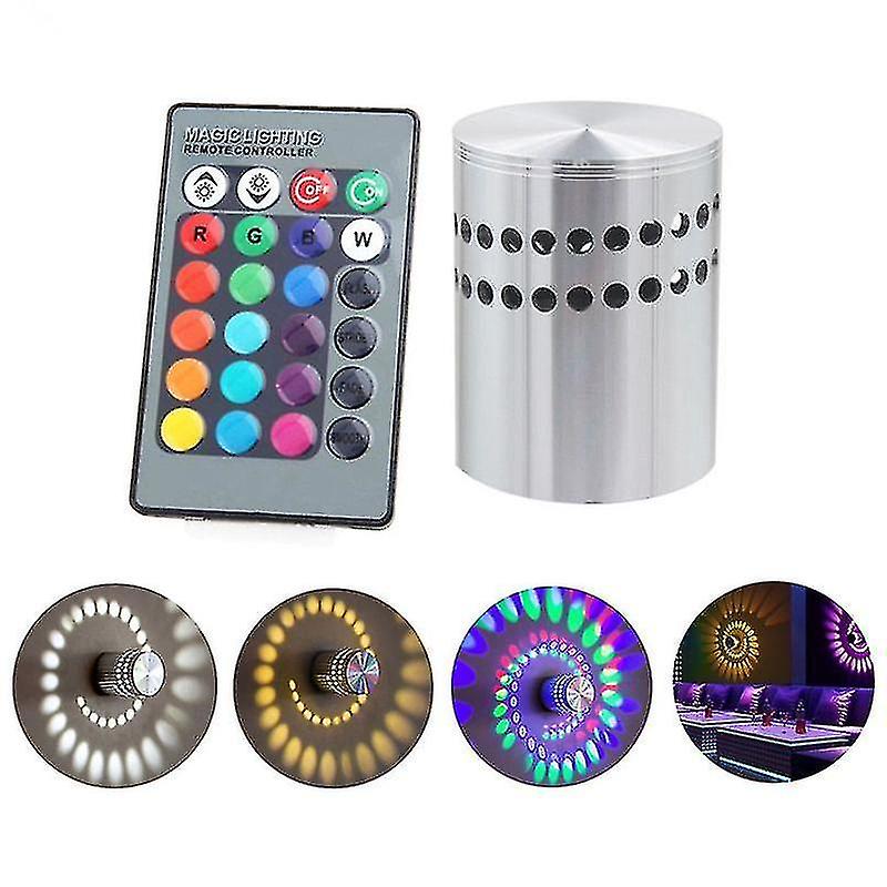 Lamps Colorful Rgb Spiral Hole Wall Lamp Surface Install Led Light Luminaire Lighting