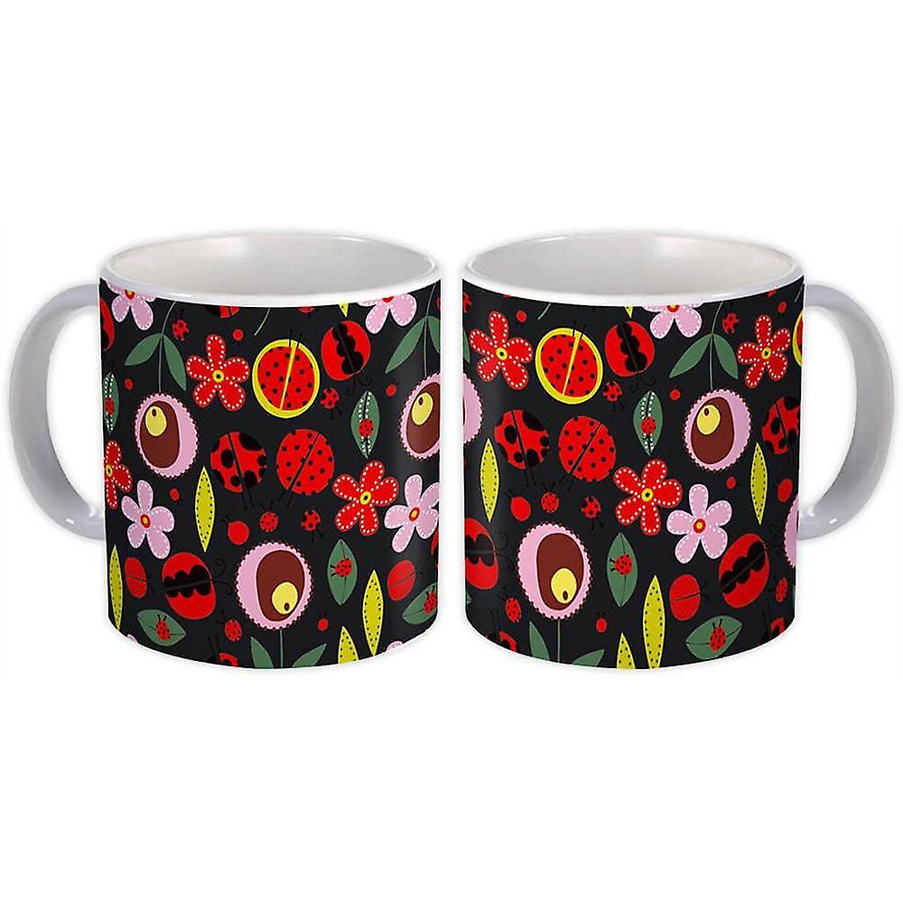 Gift Mug: Flowers Bugs Dotted