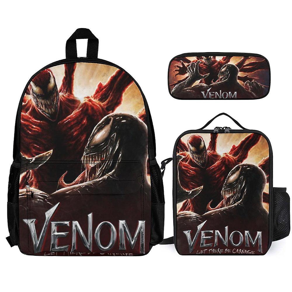 Venom 3 قطع حقائب الظهر مجموعات مع حقيبة الغداء ومقلمة