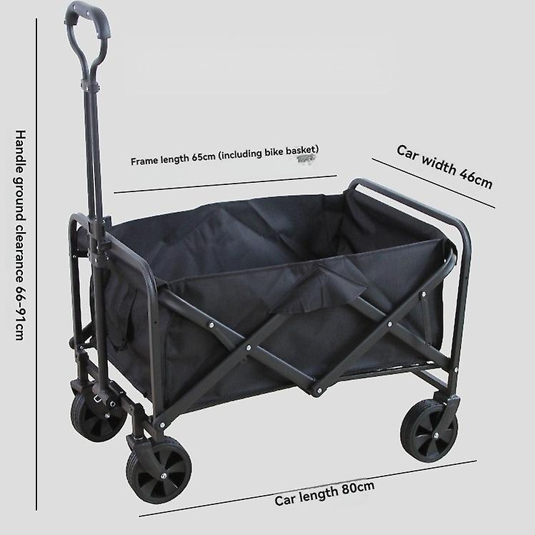 Foldable stroller with 5-inch rubber swivel wheels (black)