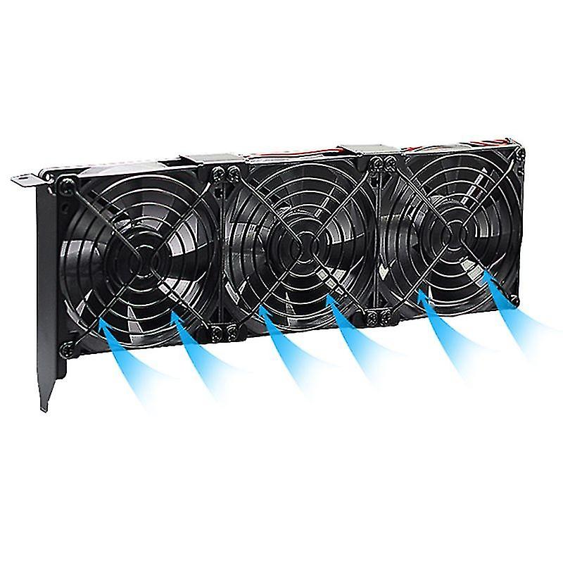 Universal Cooler Three Fan Gpu Radiator Partner Ultra High Speed Quiet Pci Video Card Fan With Switc