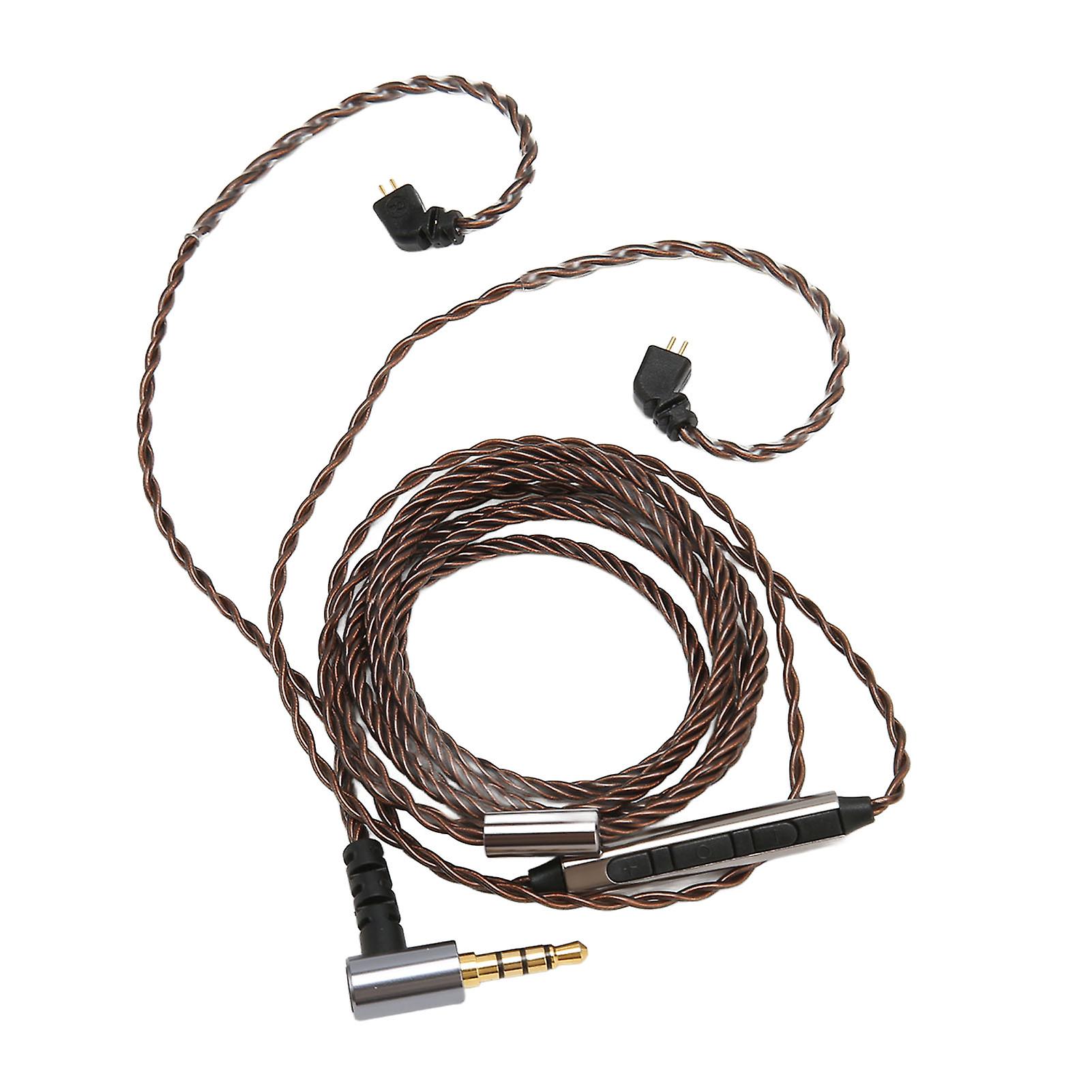 Earphone Upgrade Cable 2 Pin 0.78mm 3.5mm Right Angle Plug Replacement Earbuds Cord with Mic for AS10 AS06 ZST ZS3 ES4 