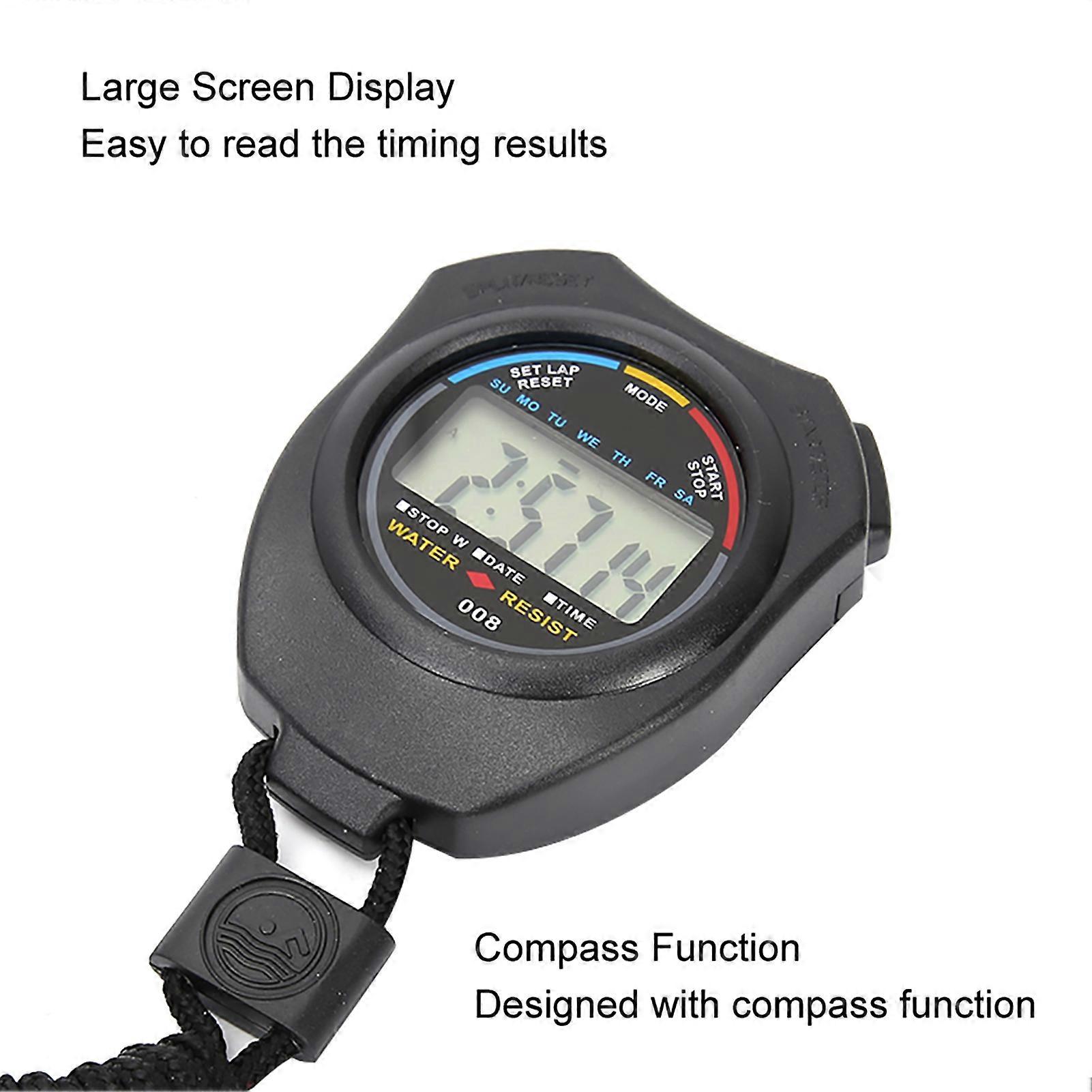 2 PCS Digital LCD Stopwatch Timer, 8x6x2cm, Multifunctional