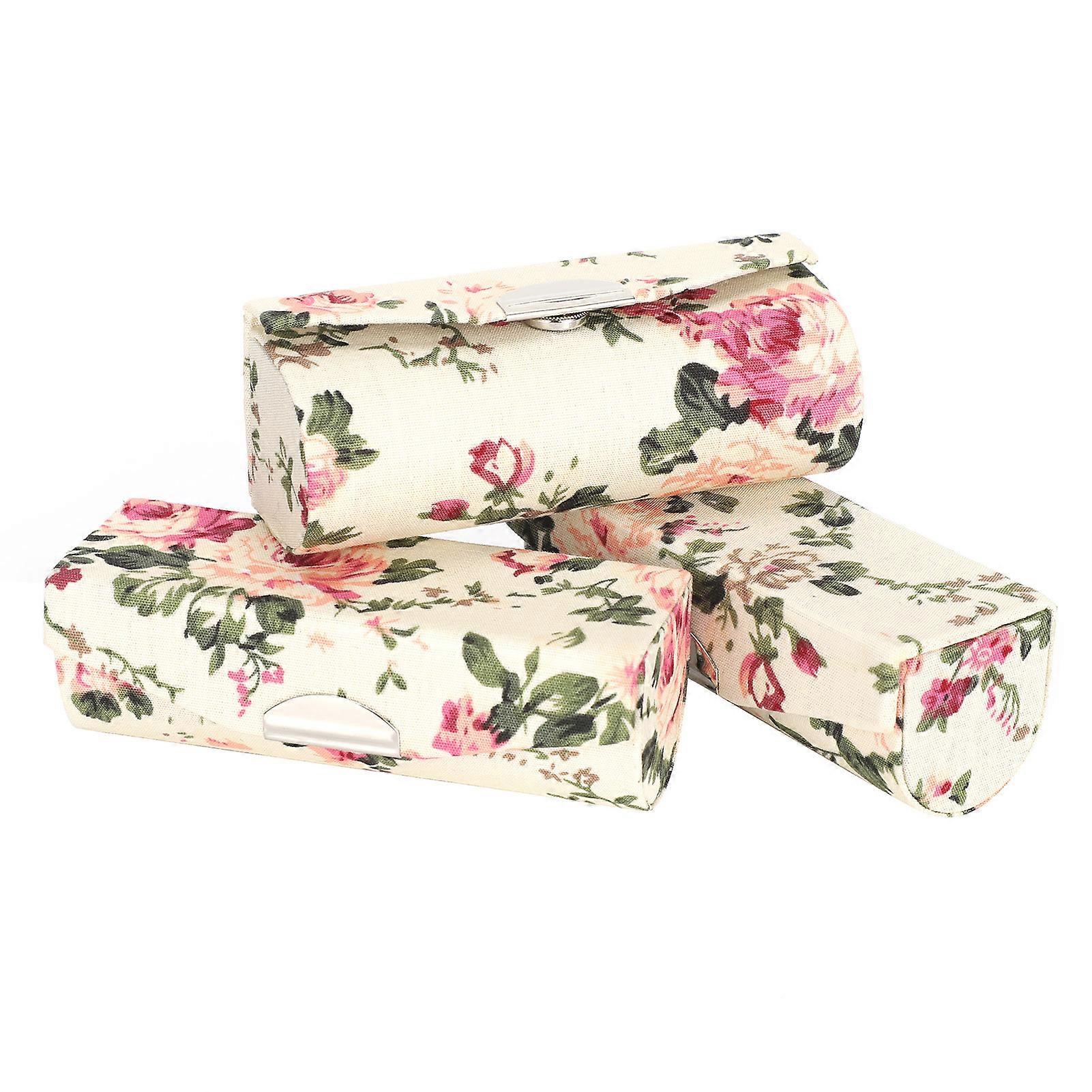 3pcs Exquisite Pattern Lipstick Storage Box Diy Empty Lipstick Tube Case Cosmetic Tool