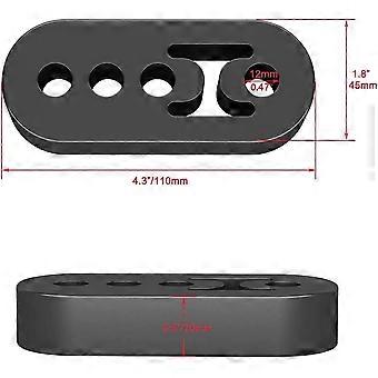 2 Pcs 2 Hole Exhaust Hanger Rubber - Universal 12mm Muffler Bracket Mount Insulator For Car Truck SUV (Black)
