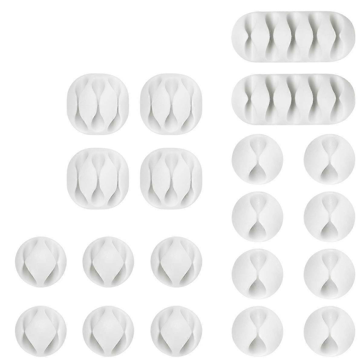 Cable Clips Cable Holder, Multipurpose Cable Management Cable Organizer Set (White 20pcs)