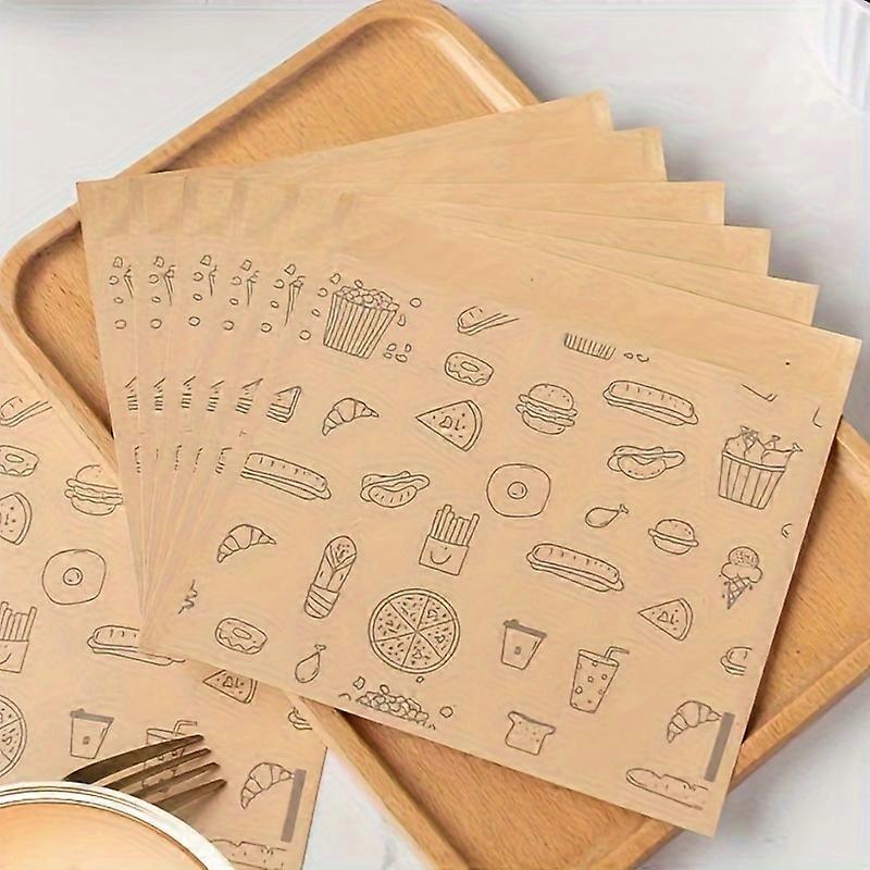 「丈夫な」耐油クラフト紙袋無漂白スナックバッグパンビスケットサンドイッチスナックバッグに適しています