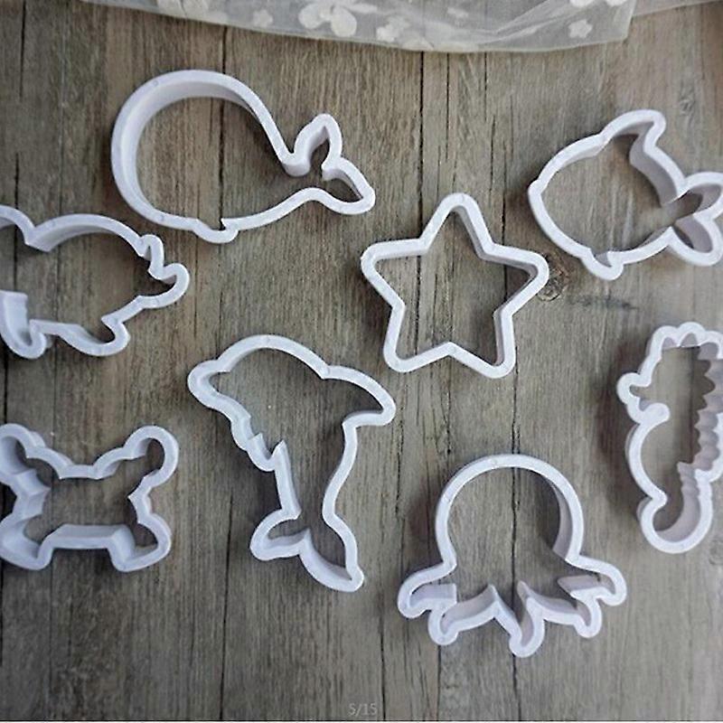 8pcs Sea Fish Animal Cake and Pastry Mold - Perfect for Sugarcraft and Cookies Decorating