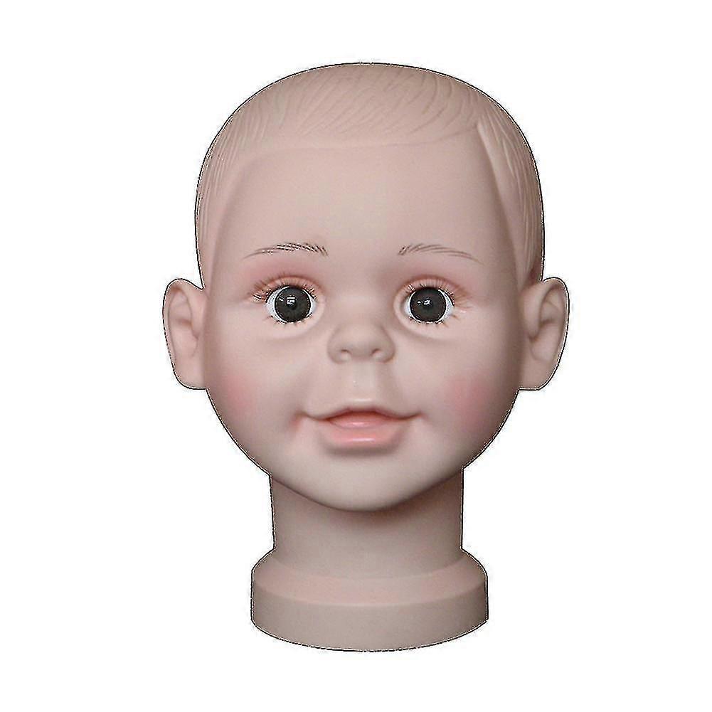 Liten Gutt Mannequin Hode Pvc Barn Lue Display Mold Hodeplagg Cap Holder