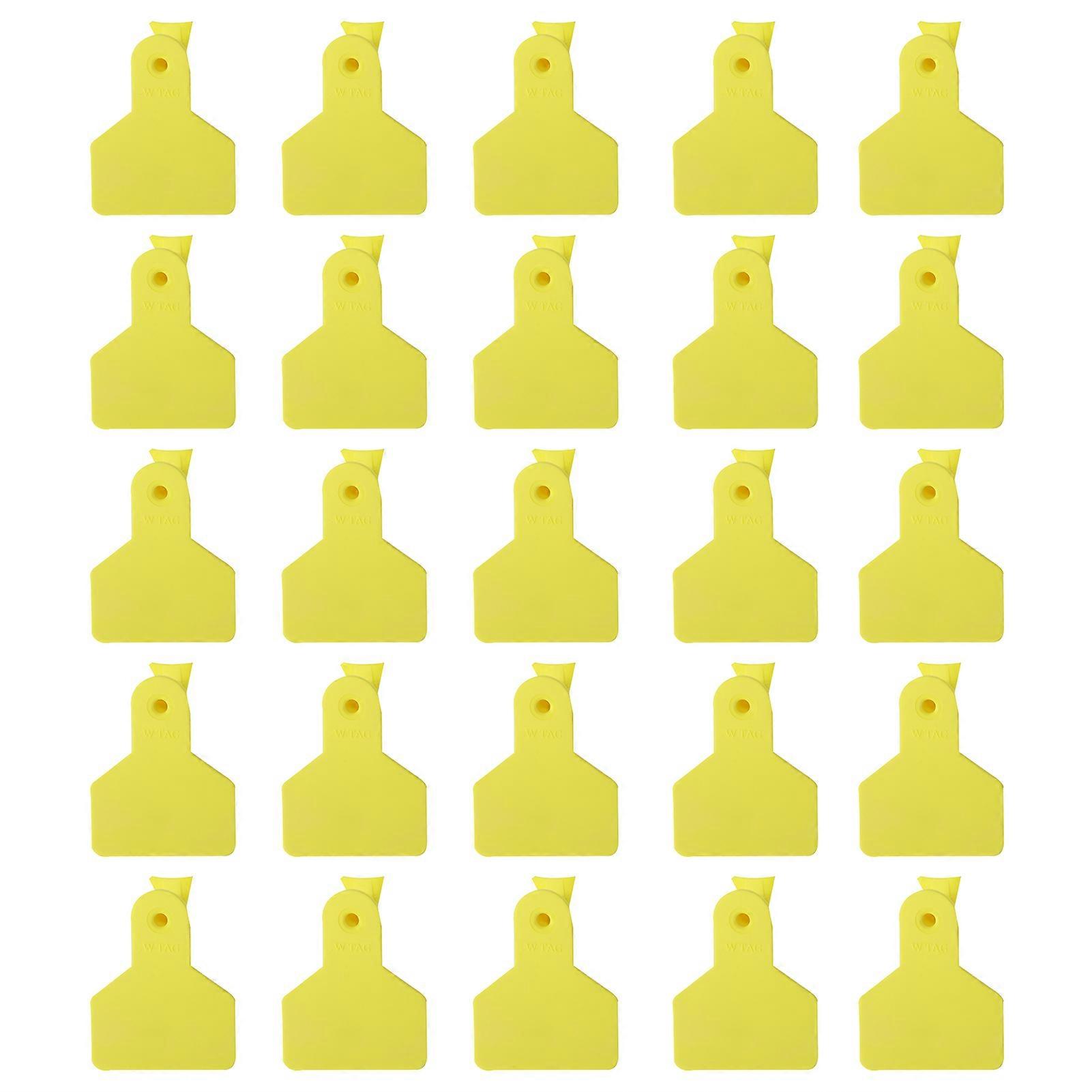 25PCS κενά σημάδια ετικετών αυτιών OnePiece βοοειδών αγελάδων ζώων ζώων χωρίς την ταυτότητα ζώων αγροκτήματος λέξεων (ες: 5.9x4.7CM)