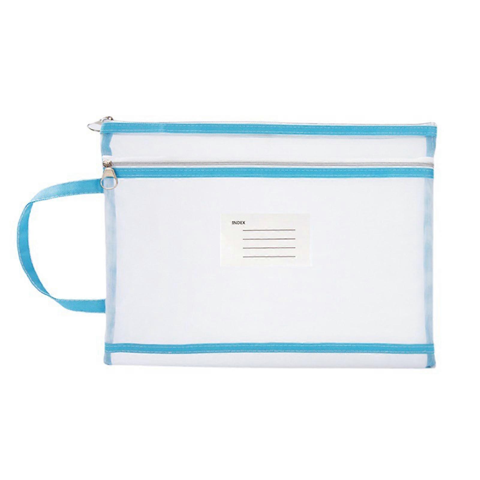 Transparent File Bag Document Holder with Lanyard Zipper Closure Large Capacity Clear Storage Bag A4 Document Organizer