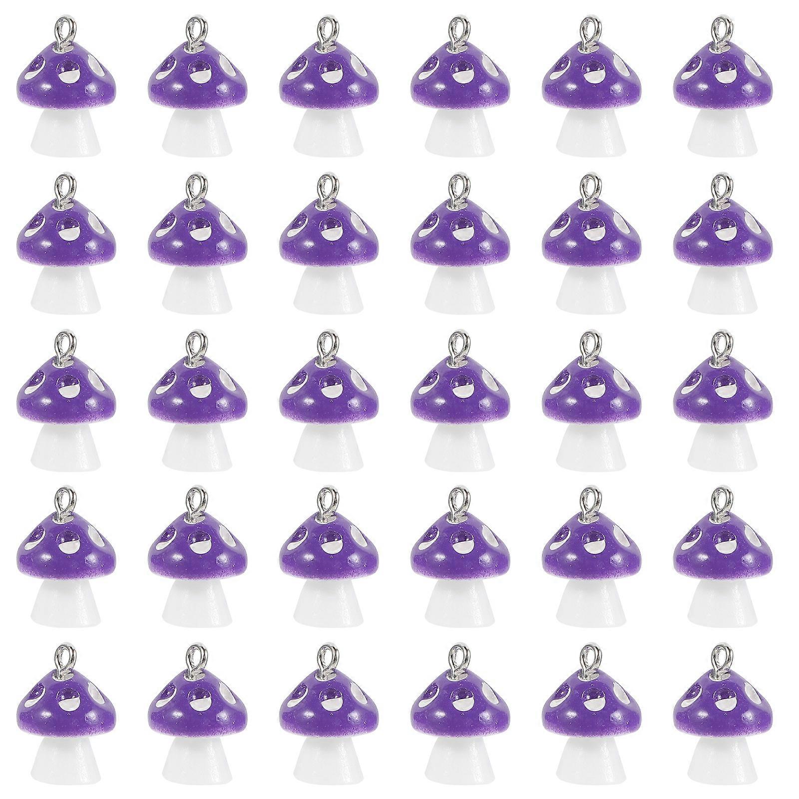 30pcs 12MM Simulation Champignon Pendentifs Mode Charmes DIY Bijoux Fabrication Accessoire pour Boucles D’oreilles CollierViolet