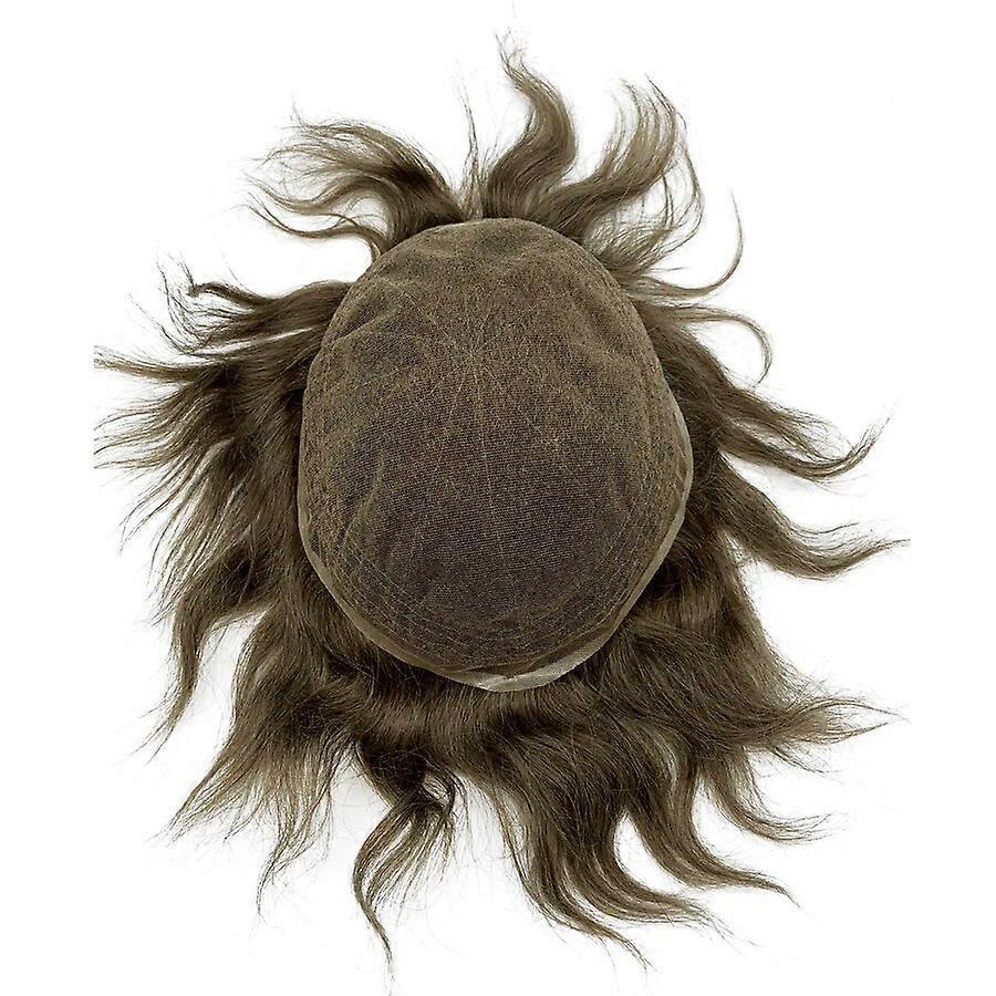 Osynlig hårlinje Andas Supertunn Schweizisk Spets Toupee Människohår Herrmode