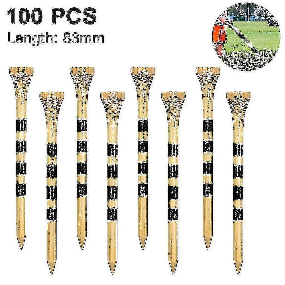 100pcs Golf Tees, Reduce Friction & Side Spin-stable & Durable Natural