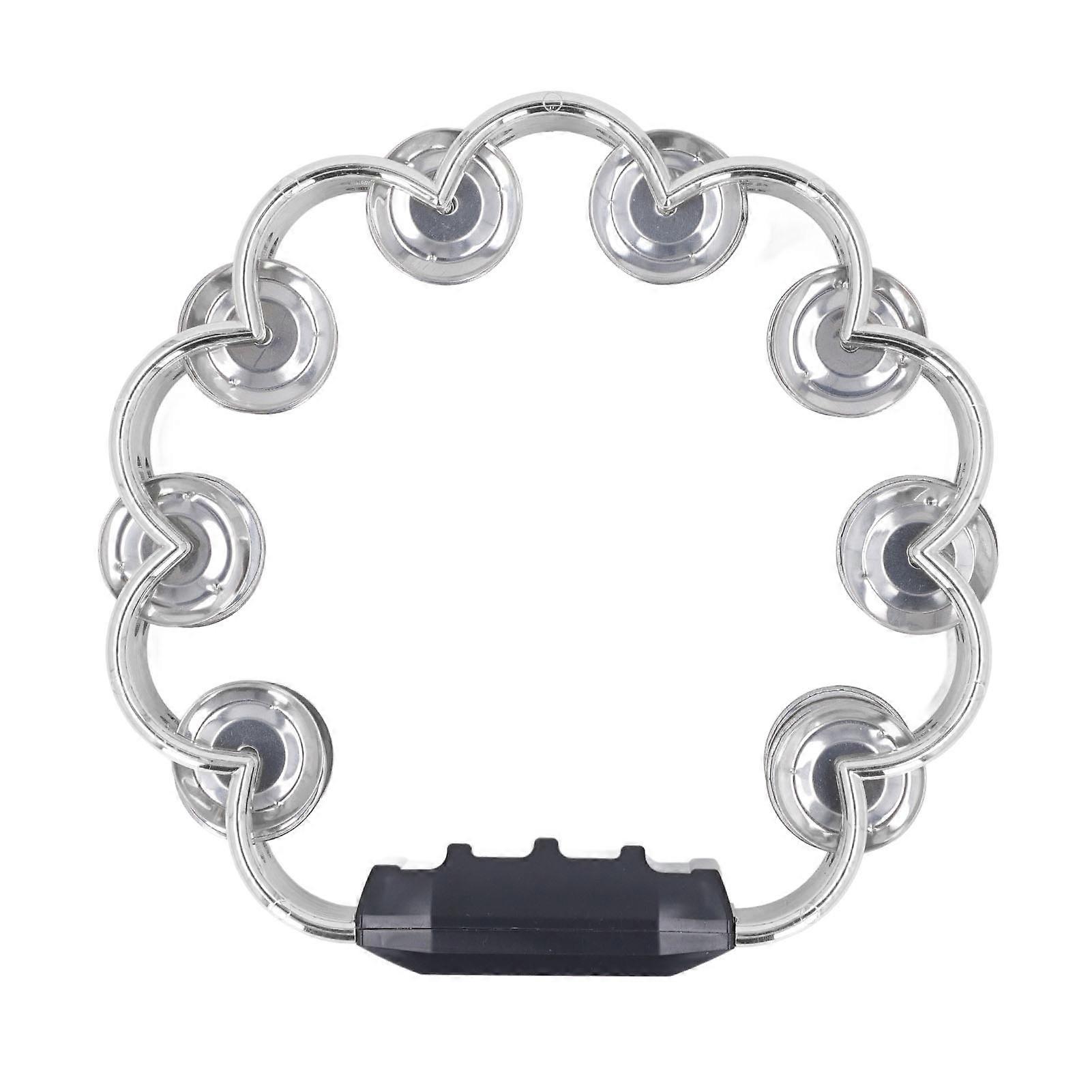 Tambourine Double Row Floral Design Percussion Jingles Hand Instrument For Party Performance Gold Color