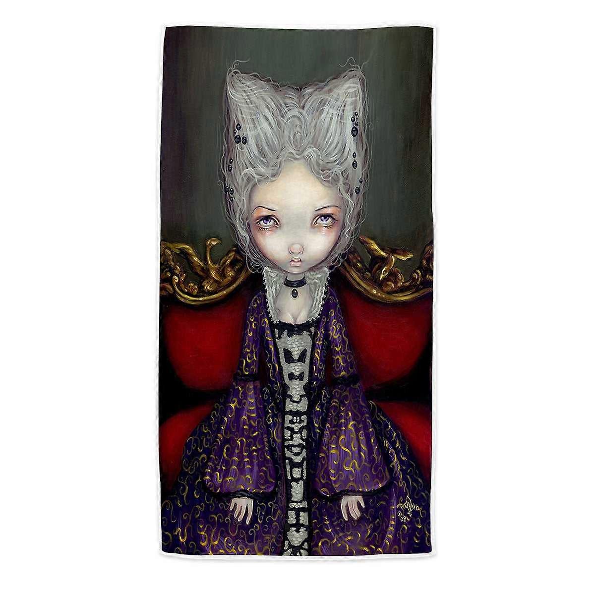 The Violet Duchess Rococo Style Portrait Maiden Microfiber Beach Towel
