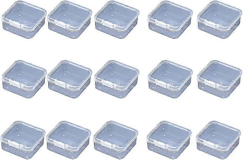 15 Pack  Gift Square Clear Plastic Storage Containers Box With Lids, For Organize
