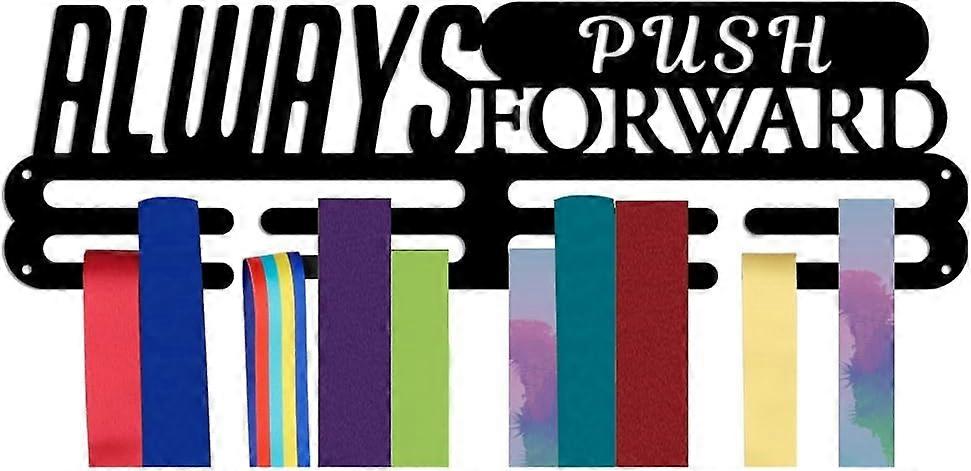 Medals Hanger Display Holder Rack Always Push Forward Medals Display Wall Mounted Frame Medal Ribbon Holder Hooks for Competition Medal Wall Hanging D