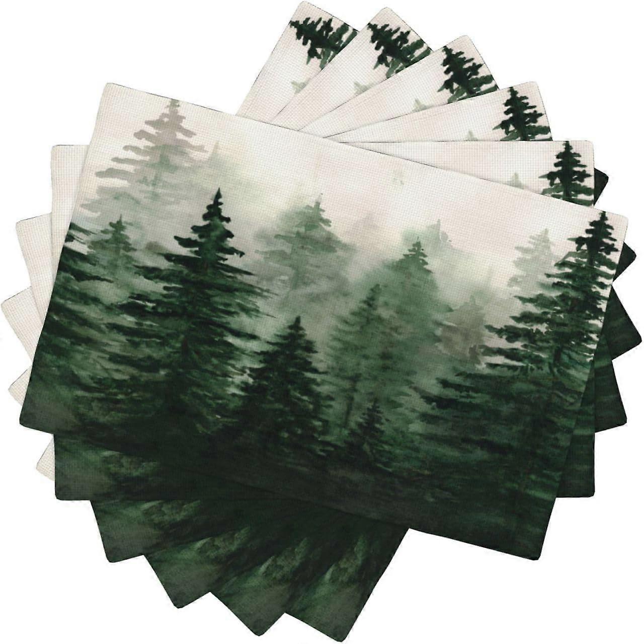 مجموعة المفارش بالألوان المائية من 6 ، مطبخ الربيع والصيف غرفة المعيشة طاولة ديكور حصيرة عشاء 12x18 بوصة 6 قطع ، نمط 7