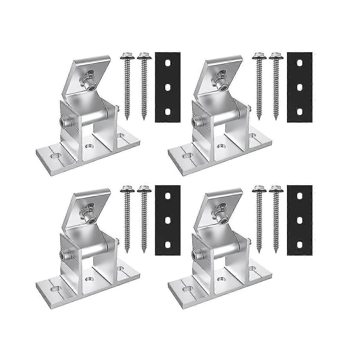 4 Pack Solar Panel Holders, Roof Hooks, 10-60 Attachment Solar Module, Adjustable Pv Module Holder