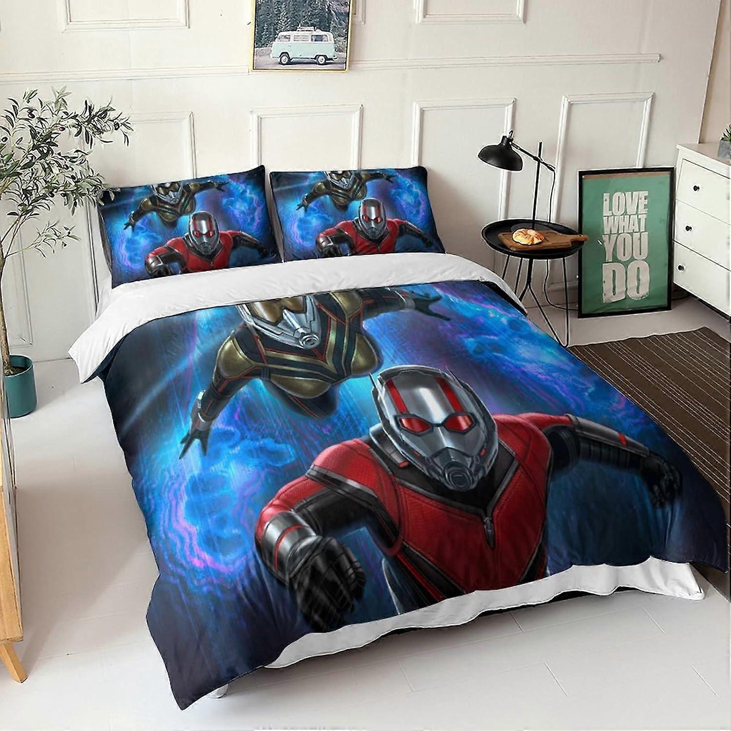 Ant-Man and The Wasp مجموعة فراش الكبار الطباعة غطاء لحاف الطباعة غطاء لحاف فراش ستوكات مع غطاء وسادة لحاف مزدوج أغطية 135 * 200 سم