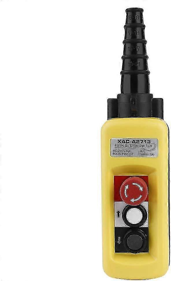 Crane Hoisting Control Switch, Xac-a2713 Suspension Hoisting Controller With Chain Crane Push Button Switch With Emergency Stop (2 Buttons)