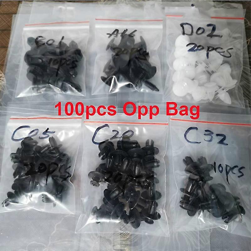 Kit of mixed automatic fixing clips, 100 parts, pressure retention pin, rivet for bumper, door garnish, carriage panel, car accessories