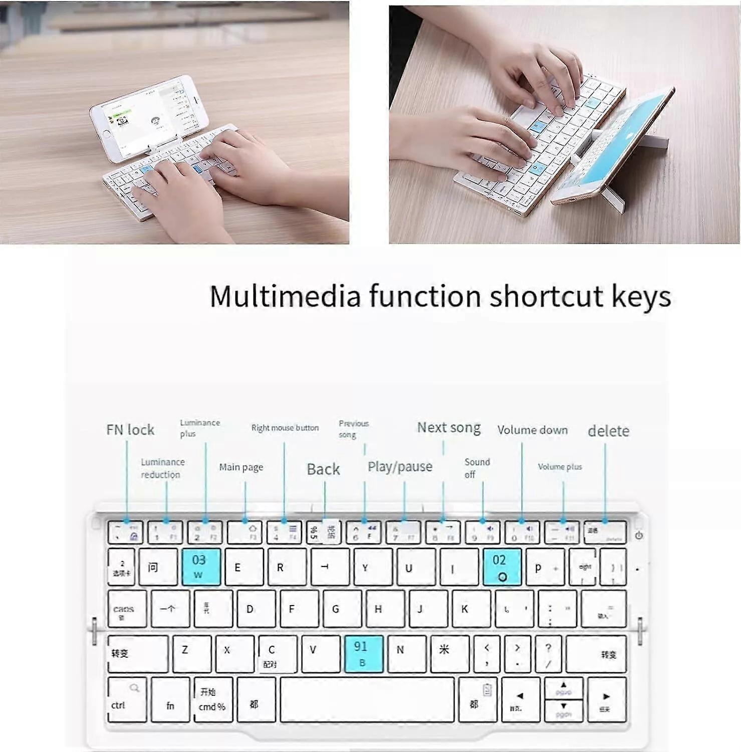 B.O.W - B.O.W Mini Foldable Keyboard Wireless, Rechargeable Portable ...