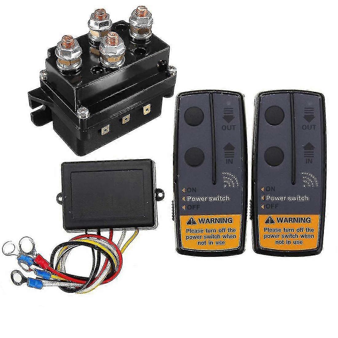 Universal 12v 100ft Wireless Winch Remote Control Set Kit 500a Switch Handset Control For Truck Suv