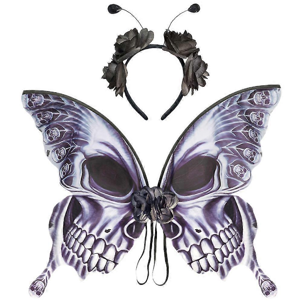 コスプレのための1セットのハロウィーンの衣裳Haloweenの蝶翼の花のカチューシャ