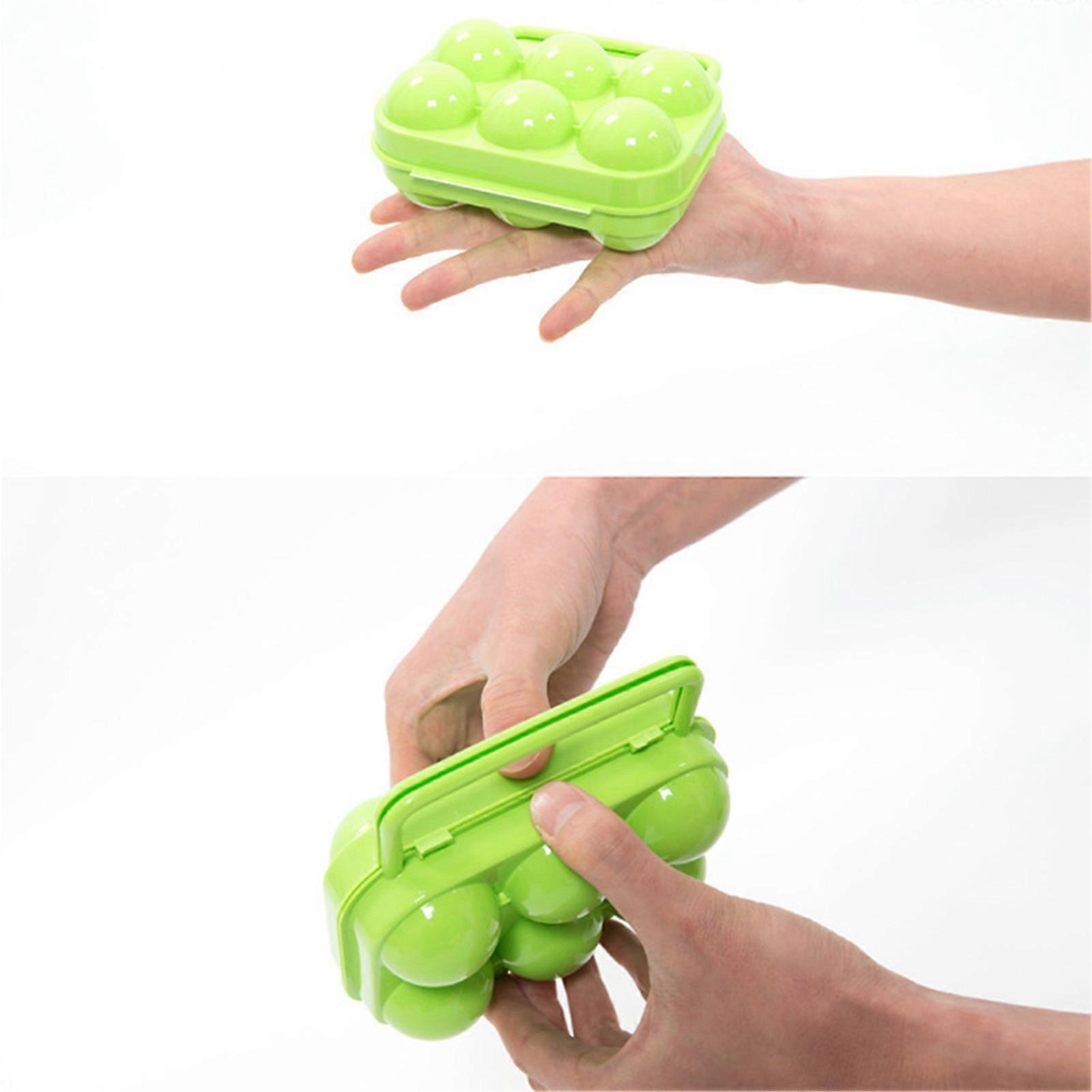 unbrand Portable Grid Egg Storage Tray Box Carrier Folding Carton Holder for Outdoor Camping Picnic