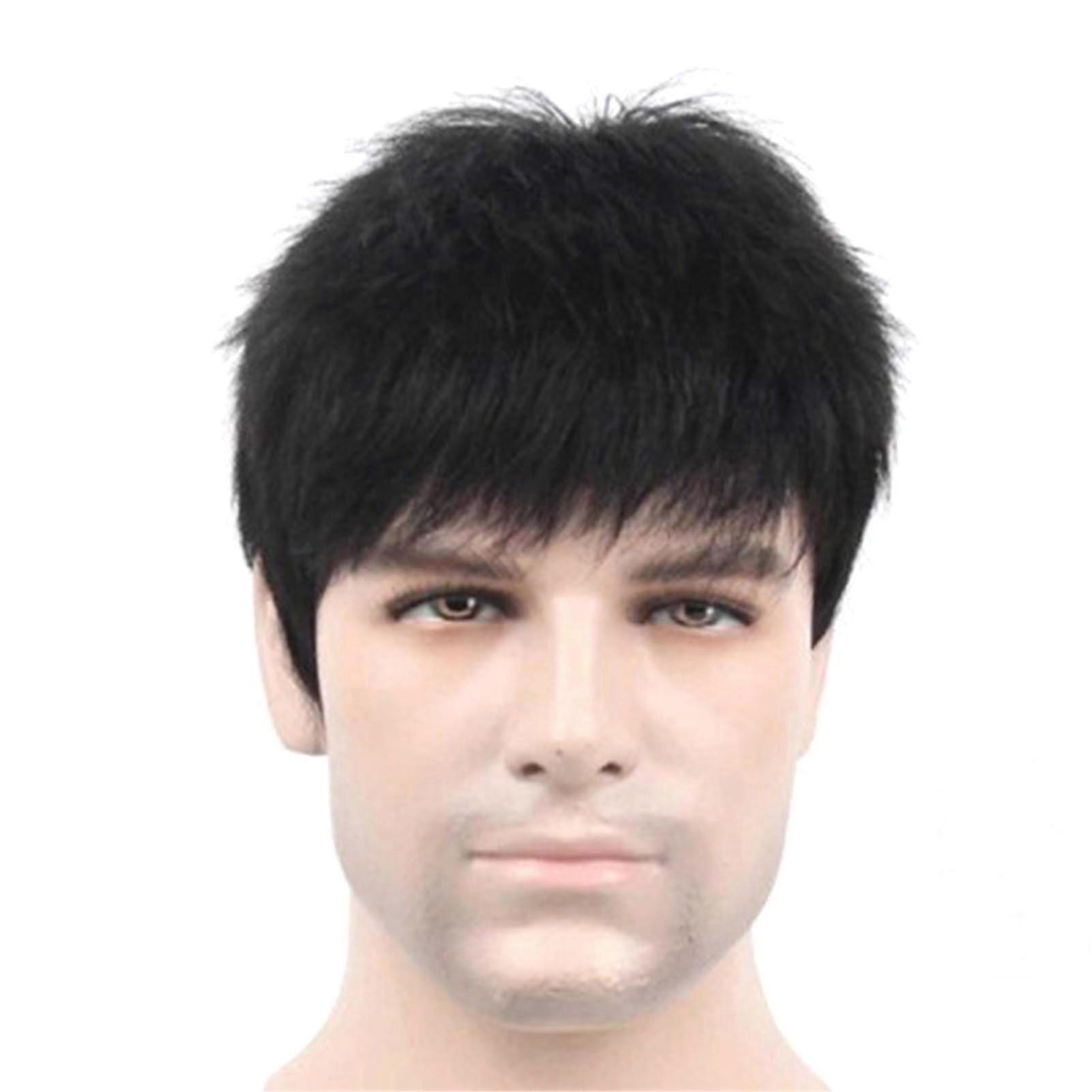 Man Short Top Wig Head Set Personalized Hair Extensions for Daily Makeup