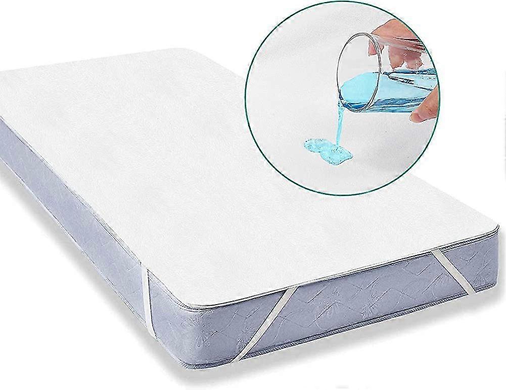 Mattress Protector Waterproof With 4 Elastic Straps.pure Cotton Terrycloth Heilwiy Gift