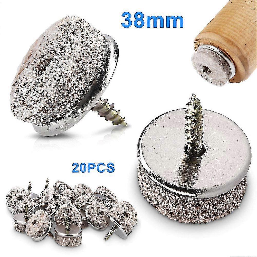 20pcs家具フェルトグライドスクリューチェアグライダーセットフロアプロテクションA -Ayane