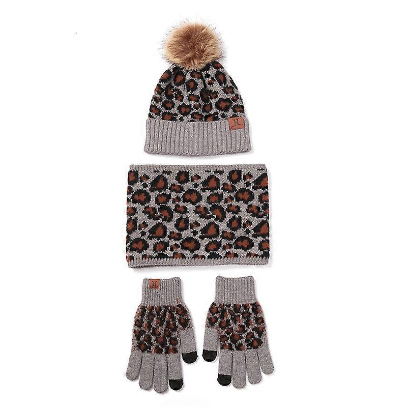 Winter Beanie Hat Scarf Touchscreen Gloves Set for Men and Women, Slouchy Hats Gloves Neck Warmer Warm Knit Fleece Set