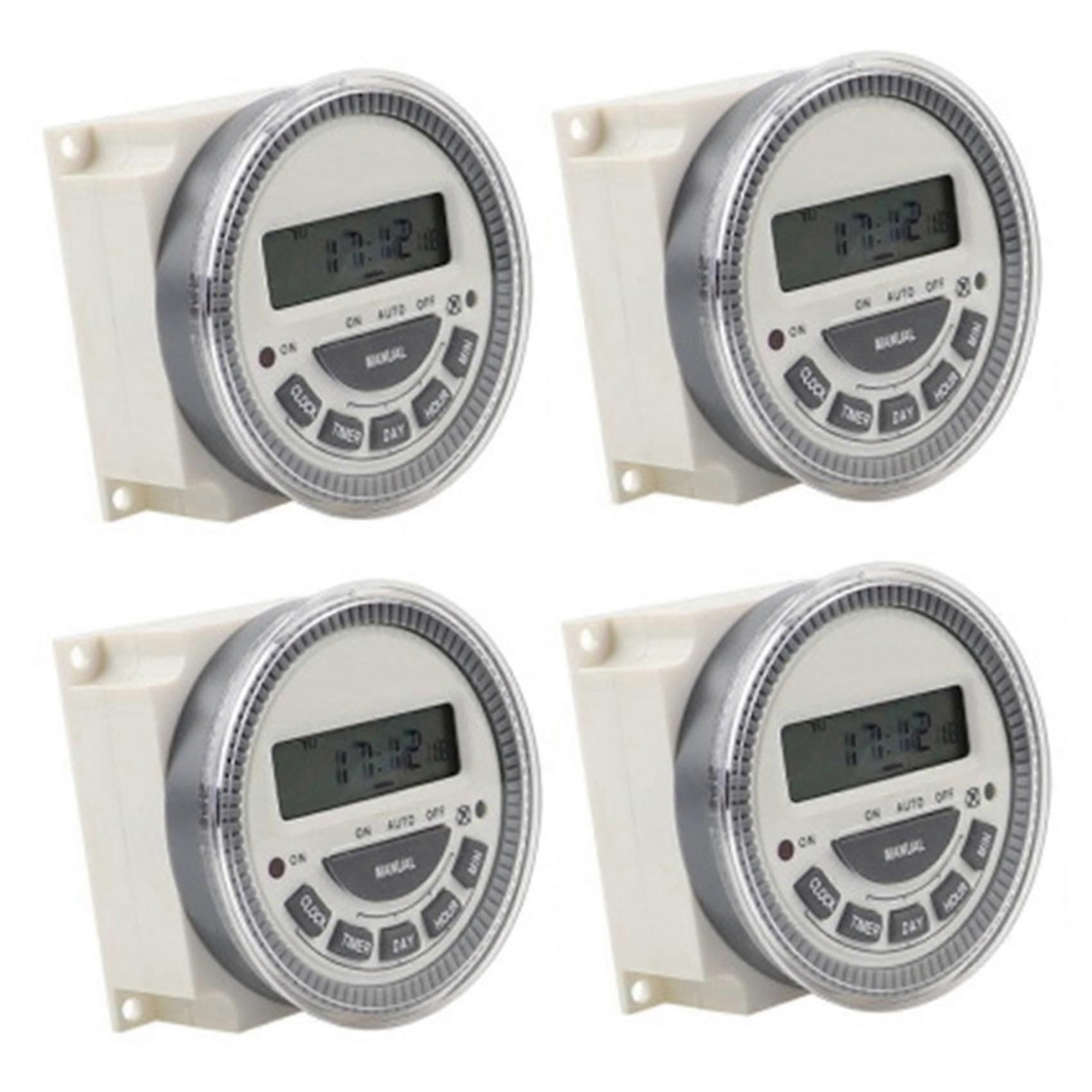 4x Programmable Timer Switch Relay Digital Lcd Power Weekly Cn304a Ac 220v 5 Pin