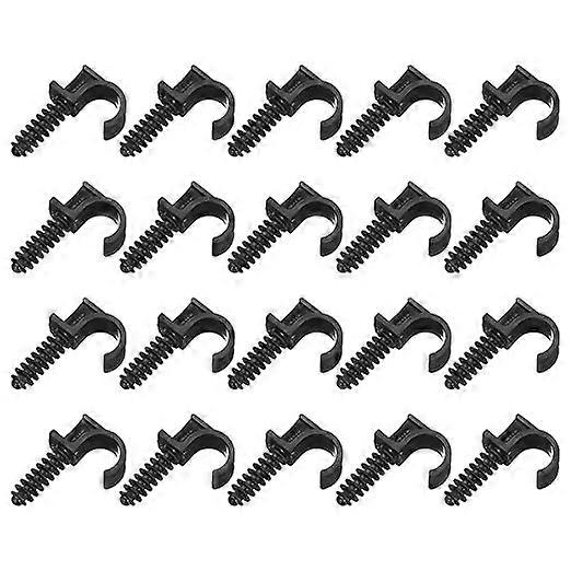 50Pcs Black Half Clamp J-Hook, 5/8"(16mm) Plastic Pex Clamp Cable Clips, Ethernet Wire Clips for Tubing Pipe, Pipe Support, Fixing Wire