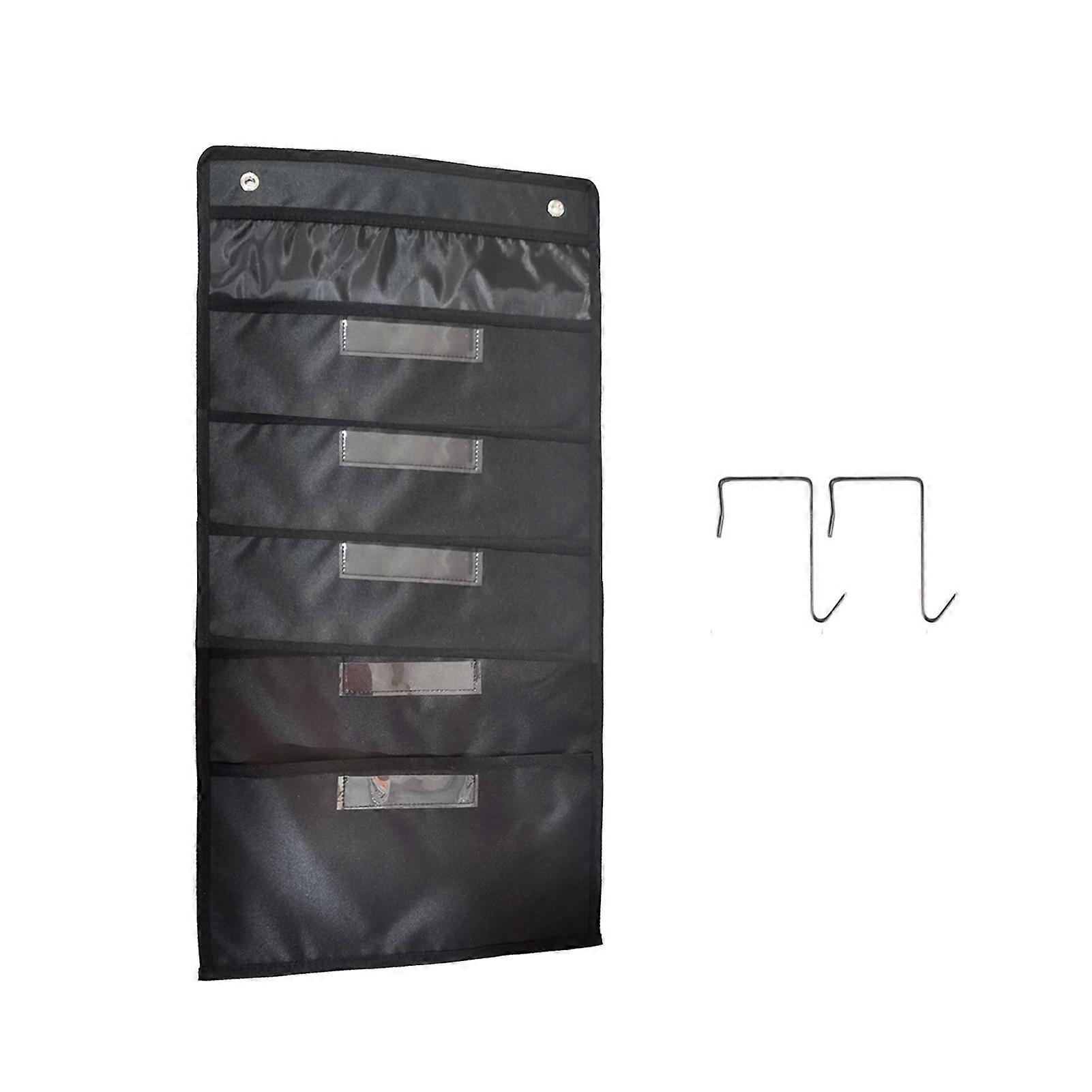 1 Set File Holder 5/10 Layer Wall Hanging File Organizer with Hooks Vertical Storage Large Capacity Back Door Magazine Pouch for Home Office KAESI