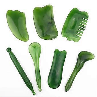 7pcs Gua Sha Beauté Massage Ensemble - Résine Naturelle Gua Sha Grattoirs Pour Le Visage, Le Dos et Le Cou - Détendre Les Muscles & Libérer Le Stress - M